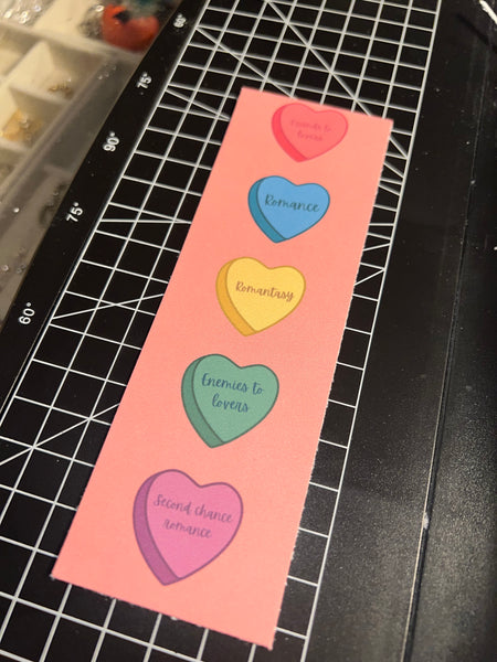 Candy hearts bookmark