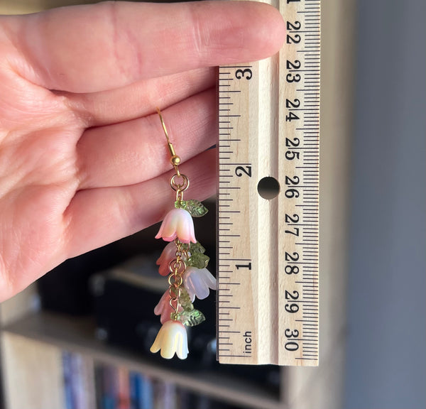 Gold filled dangle flower earrings