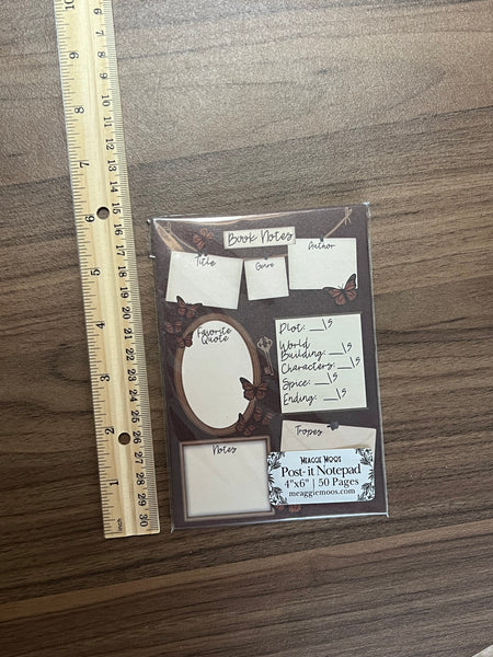 4x6 Book Review notepad / Dark Academia