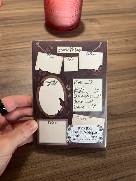 4x6 Book Review notepad / Dark Academia