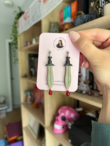 Sword dangle earrings