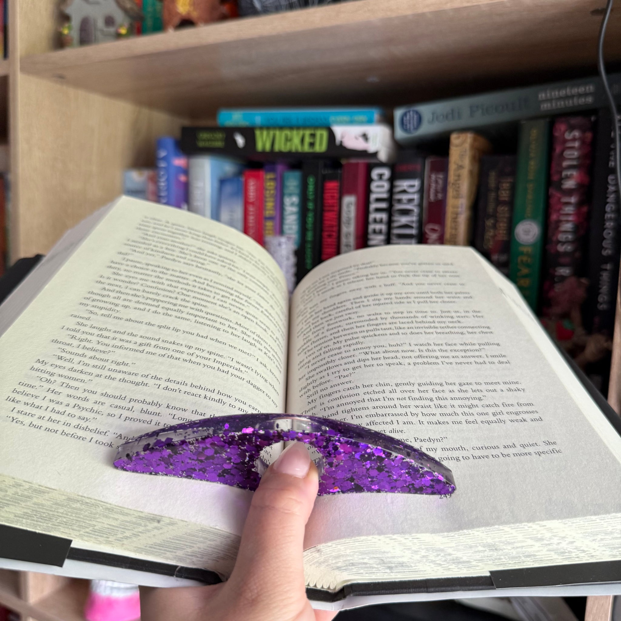 Purple glitter page holder