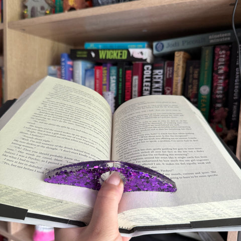 Purple glitter page holder