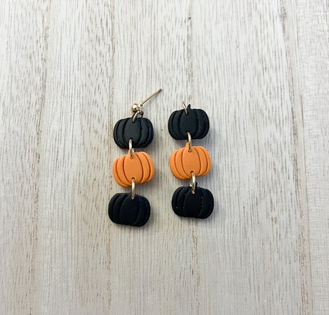 Black & orange pumpkin trio