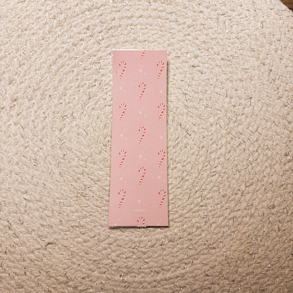 Holiday candy cane bookmark