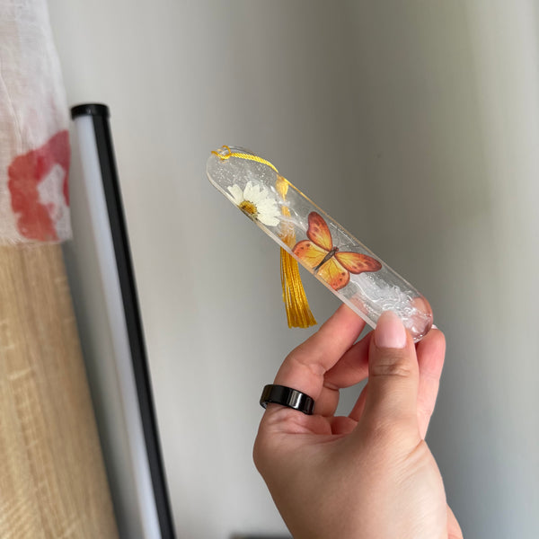 Butterfly resin bookmark