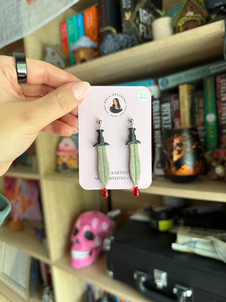 Sword dangle earrings
