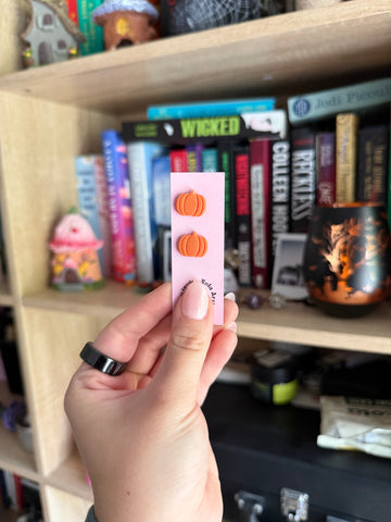 Fall orange pumpkin studs