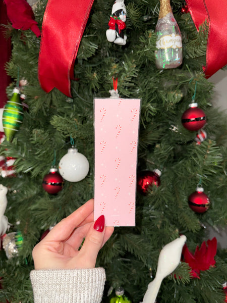 Holiday candy cane bookmark
