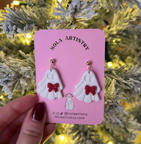 Holiday ghost earrings