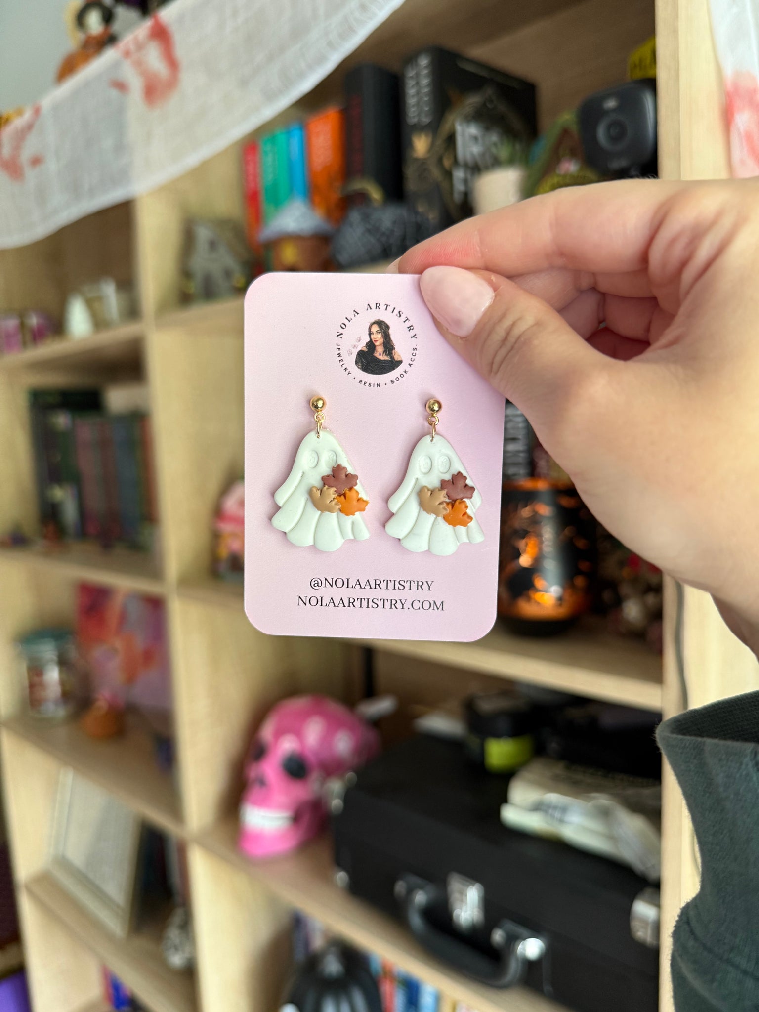 Ghostie fall leaves earrings