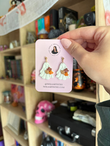 Ghostie fall leaves earrings