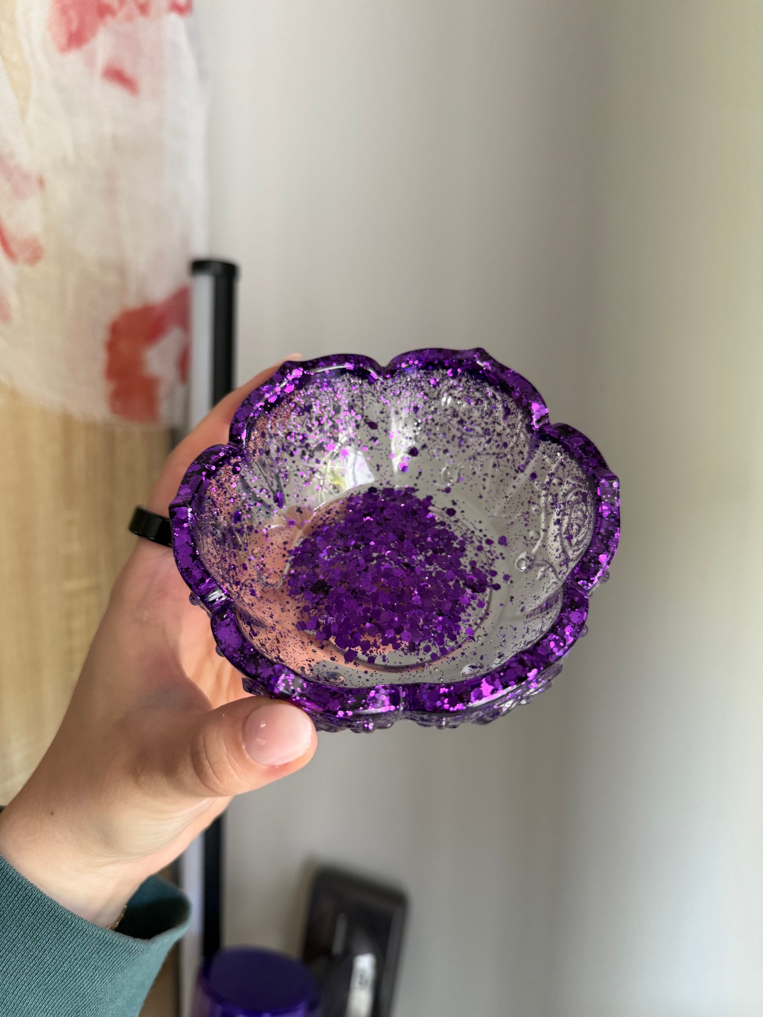 Purple resin jewelry dish