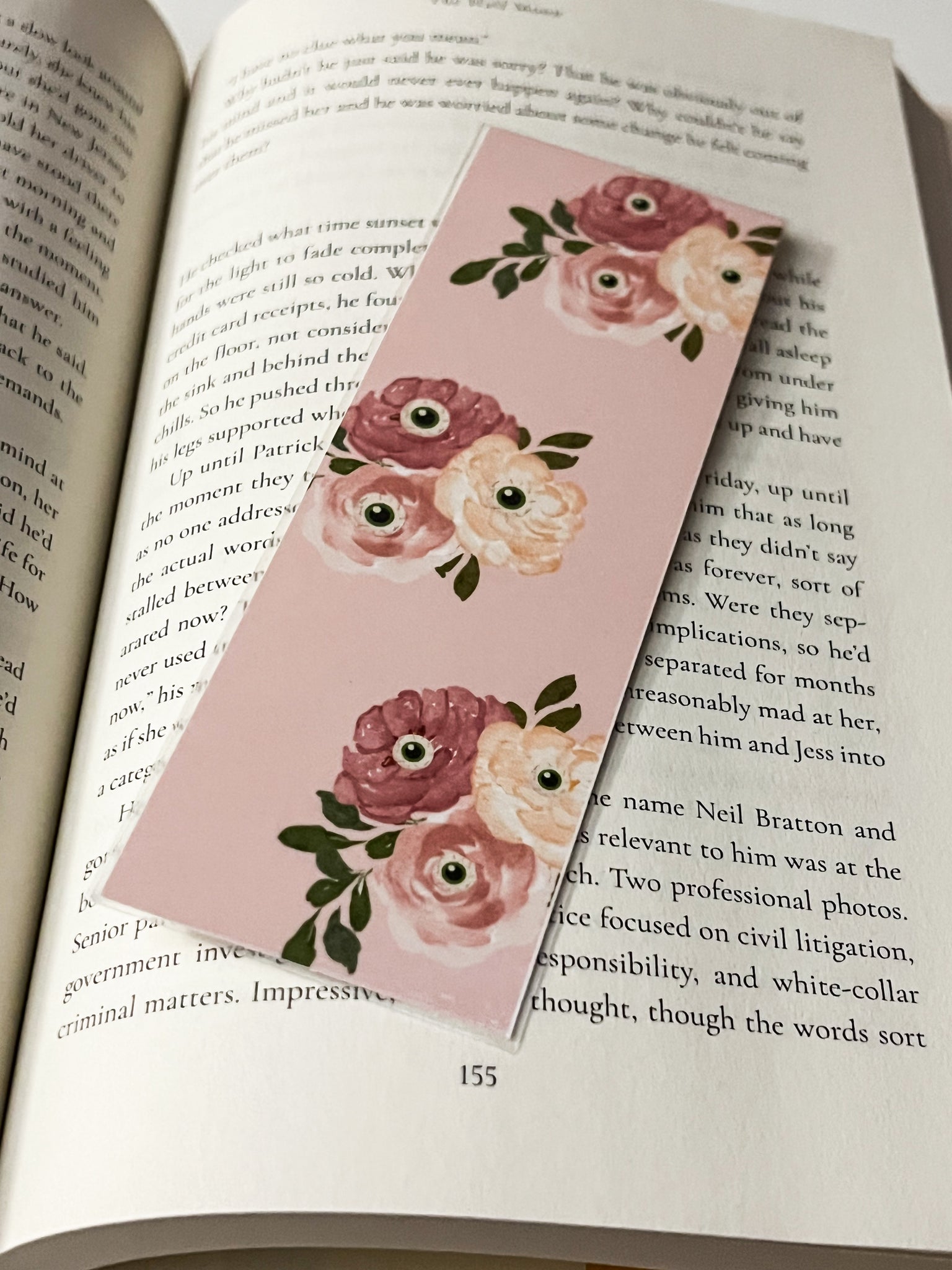 Spooky floral bookmark