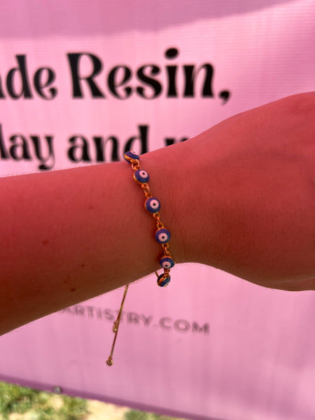 Blue evil eye protection bracelet