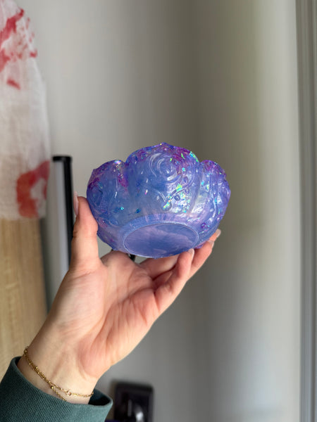 Blue & purple decorative jewelry dish