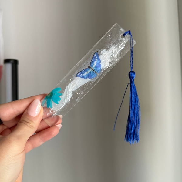 Blue resin bookmark