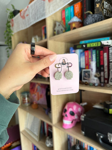 Skull hoop earrings