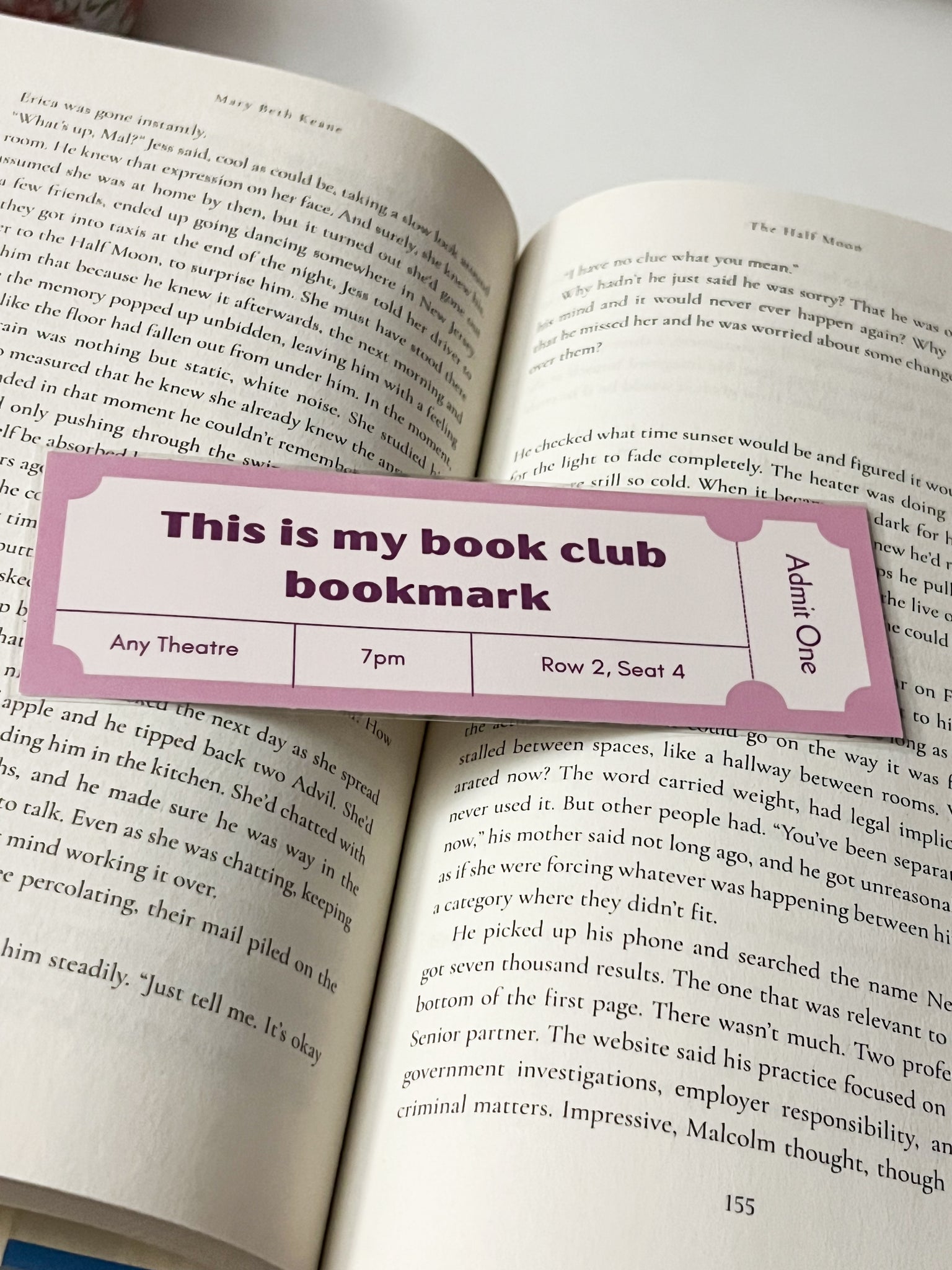 Book club bookmark