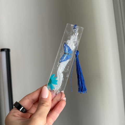 Blue resin bookmark
