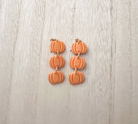 Orange pumpkin trio ball point studs