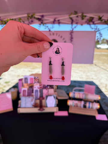 Small Sword Drop Earrings