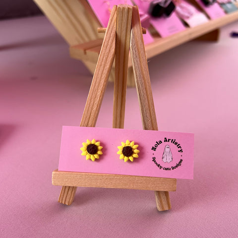 Yellow sunflower studs