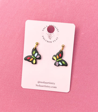 Pride rainbow butterfly earrings