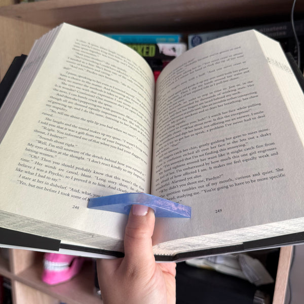 Blue page holder