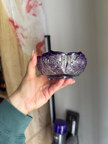 Purple resin jewelry dish