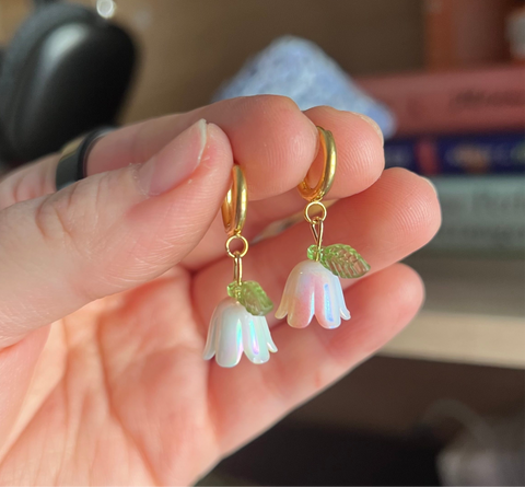 Flower Huggie hoops