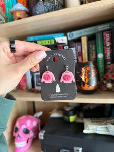 Pink pumpkin sweater earrings