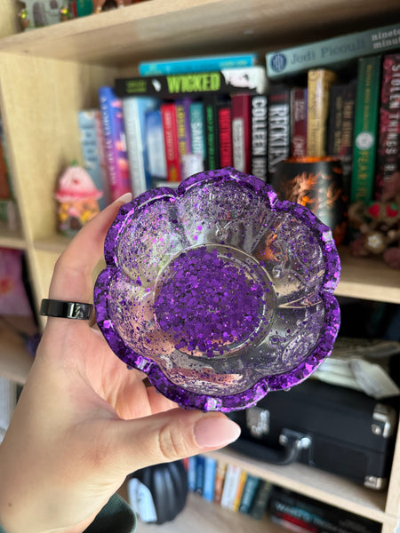 Purple resin jewelry dish