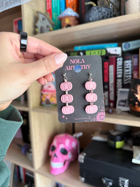 Pink Pumpkin trio dangles