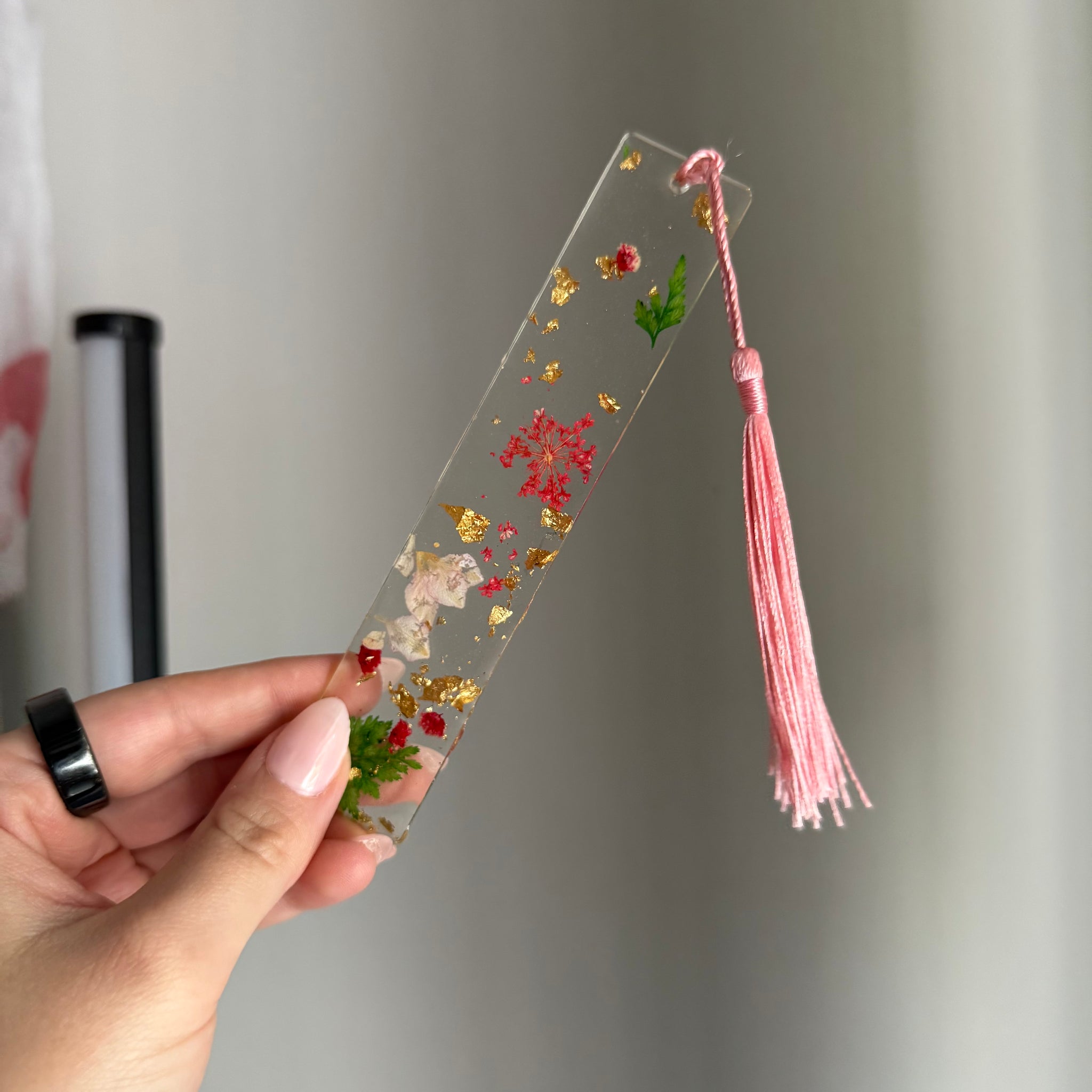 Floral resin bookmark