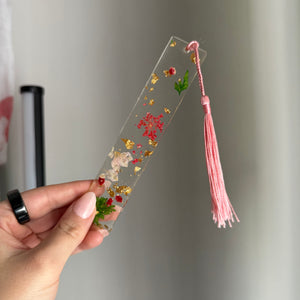 Floral resin bookmark