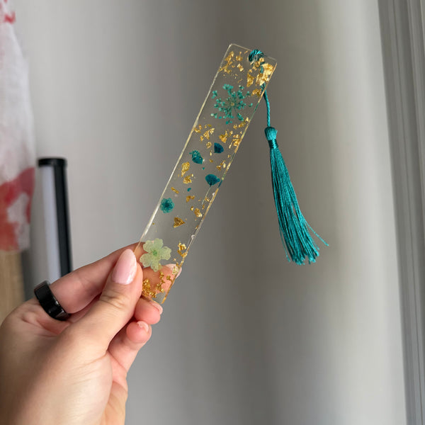 Floral resin bookmark