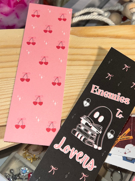 Cherry hearts bookmark