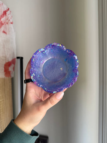 Blue & purple decorative jewelry dish