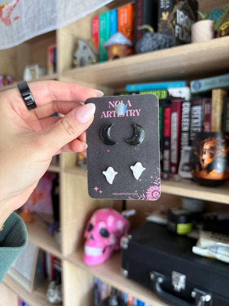 Moon & ghostie stud pack
