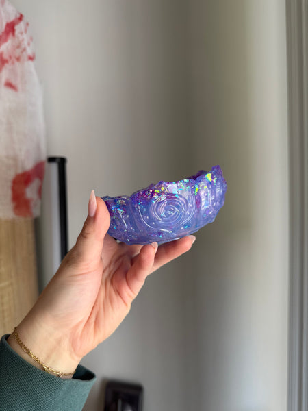 Blue & purple decorative jewelry dish