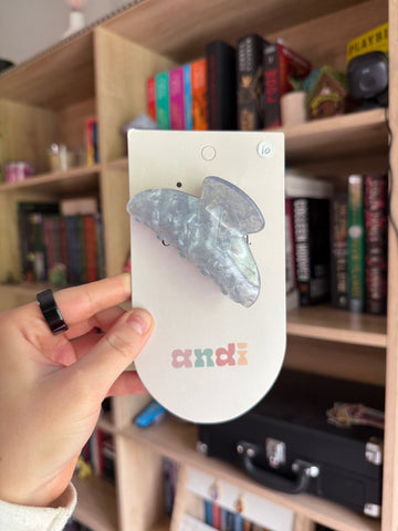 Ice blue claw clip