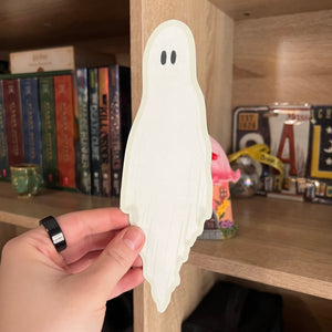 Spooky halloween ghost die cut bookmark / soft touch