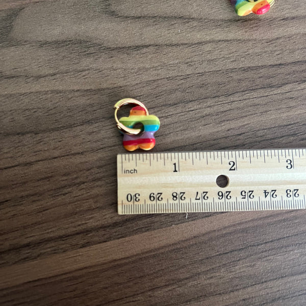 Rainbow Floral Hoops