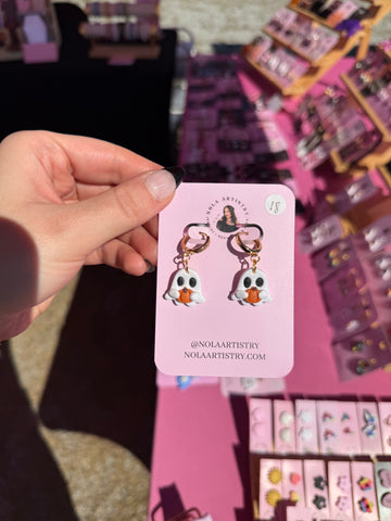 Fall pumpkin Ghost earrings