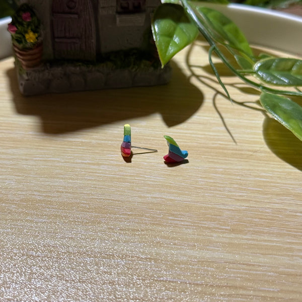 Rainbow witch hat studs