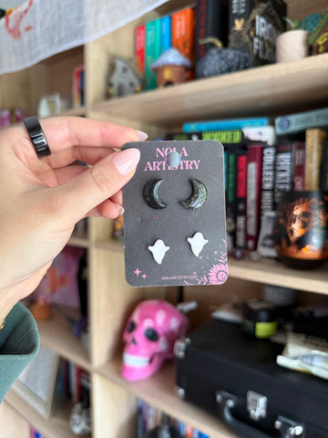 Moon & ghostie stud pack