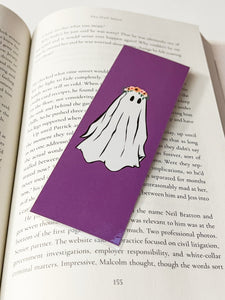 Flower crown ghost bookmark