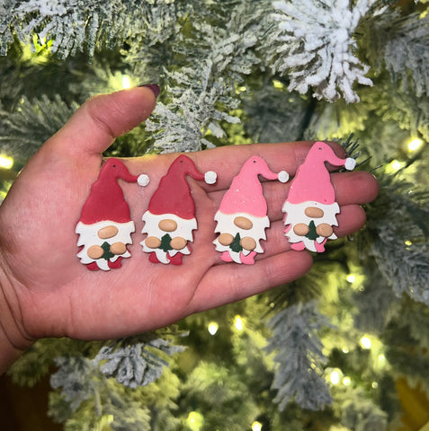 Holiday gnome earrings