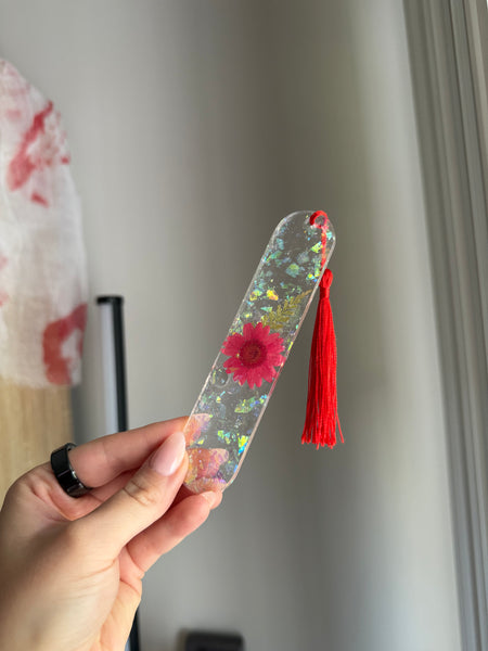 Floral resin bookmark
